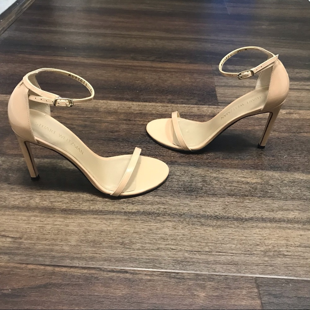 Stuart Weitzman Patent Leather Nude Nudist Heels